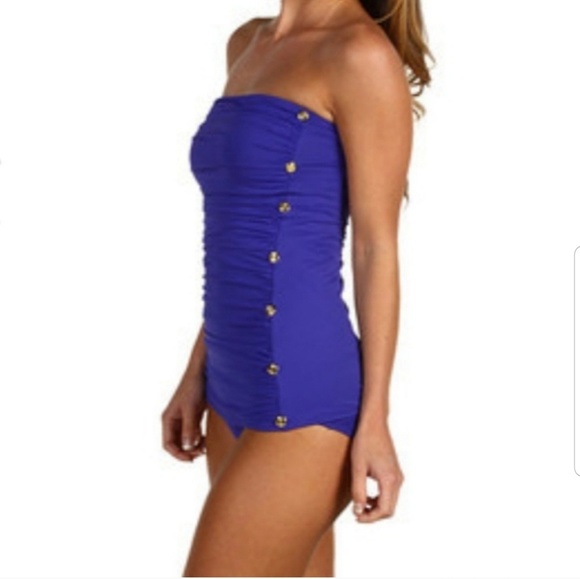 juicy couture ruched bandeau swimdress